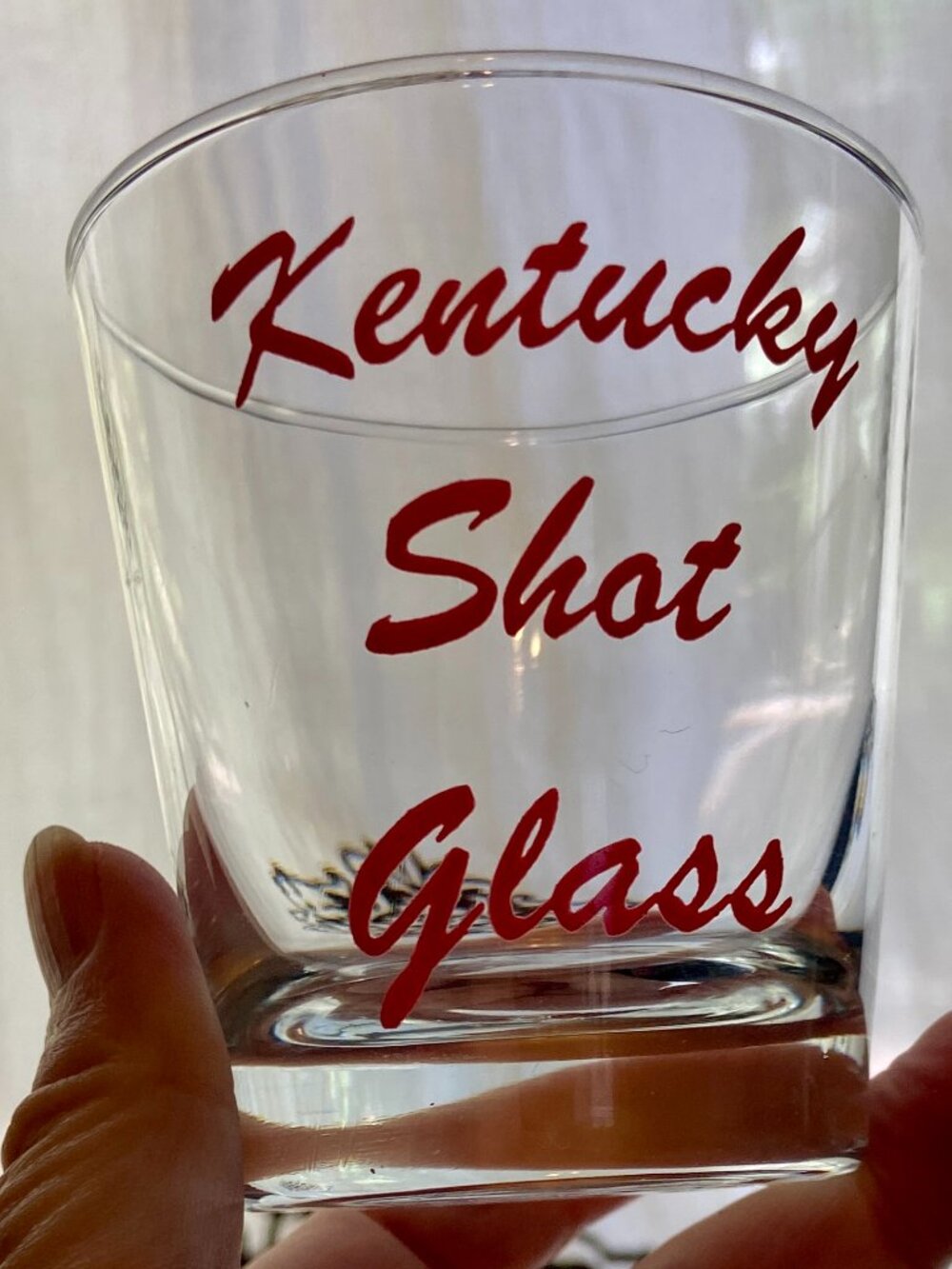 Vintage KENTUCKY Oversized Shot Glass Souvenir Libbey 3" Tall EUC